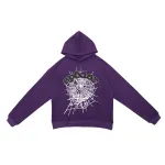 Sp5der Spider Web Print Gothic Punk Purple Hoodie