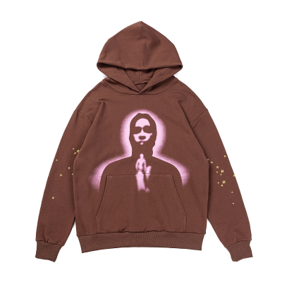 New Spider Worldwide × Young Thug Sp5der Angel Brown Hoodie 01
