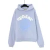 Sp5der Web Print Gothic Punk Hoodie Light Blue Hoodie