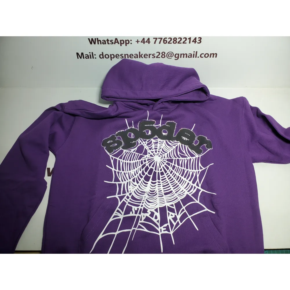 Sp5der Spider Web Print Gothic Punk Purple Hoodie