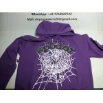Sp5der Spider Web Print Gothic Punk Purple Hoodie