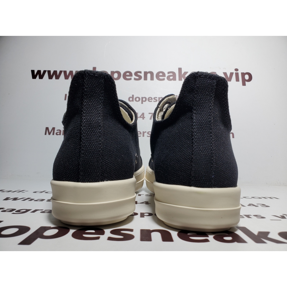 Rick Owens DRKSHDW Canvas Low Top Black Milk DU01B7802 DMW1 911