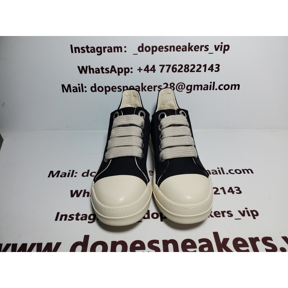 Rick Owens DRKSHDW Canvas Low Top Black Milk DU01B7802 DMW1 911