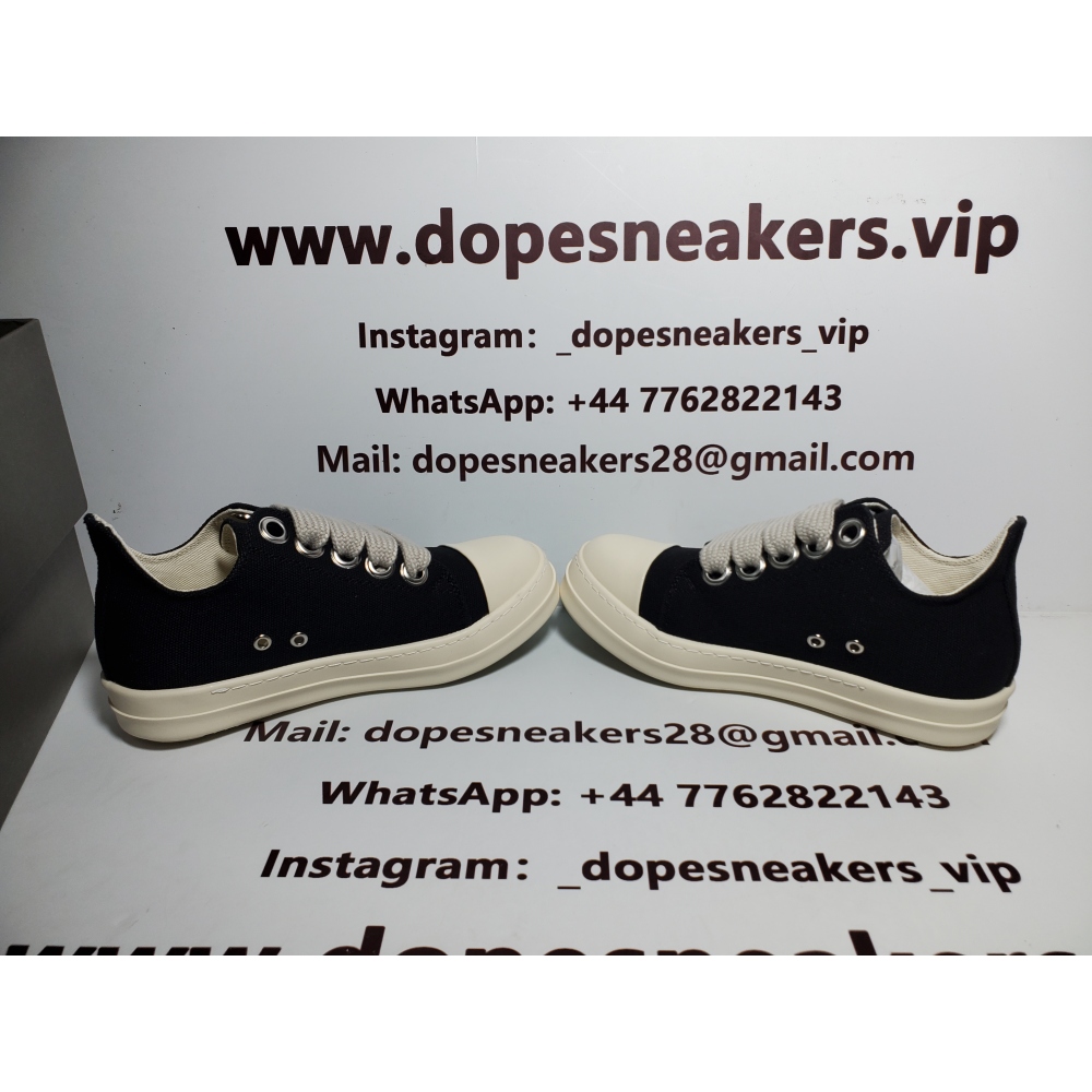 Rick Owens DRKSHDW Canvas Low Top Black Milk DU01B7802 DMW1 911