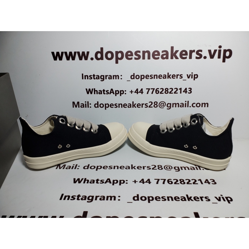 Rick Owens DRKSHDW Canvas Low Top Black Milk DU01B7802 DMW1 911