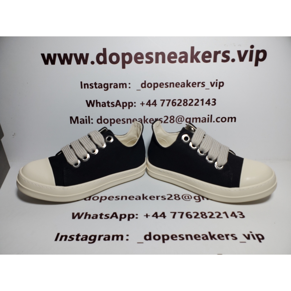 Rick Owens DRKSHDW Canvas Low Top Black Milk DU01B7802 DMW1 911