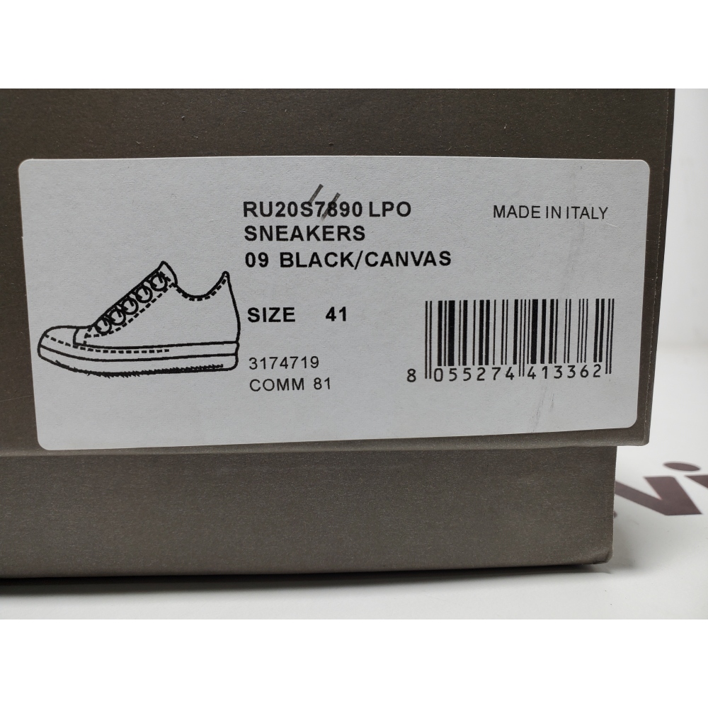Rick Owens DRKSHDW Canvas Low Top Black Milk DU01B7802 DMW1 911