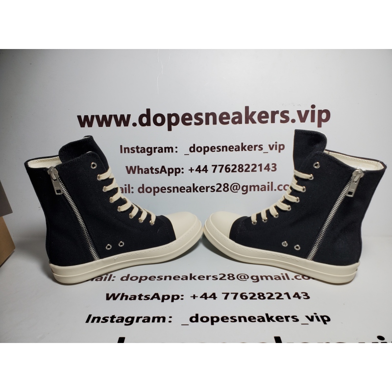 Rick Owens Leather High Top Black Cream RU01B1890