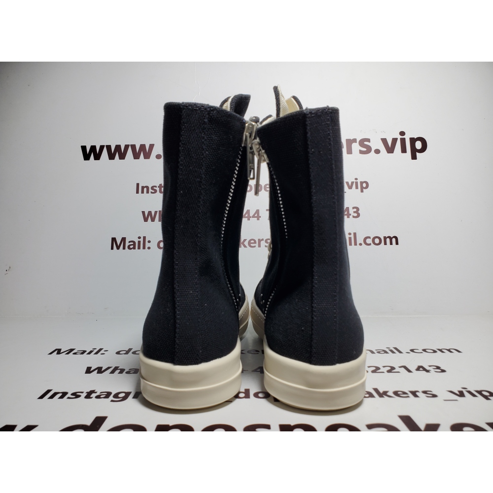 Rick Owens Leather High Top Black Cream RU01B1890