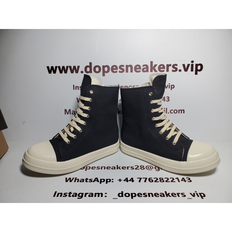 Rick Owens Leather High Top Black Cream RU01B1890