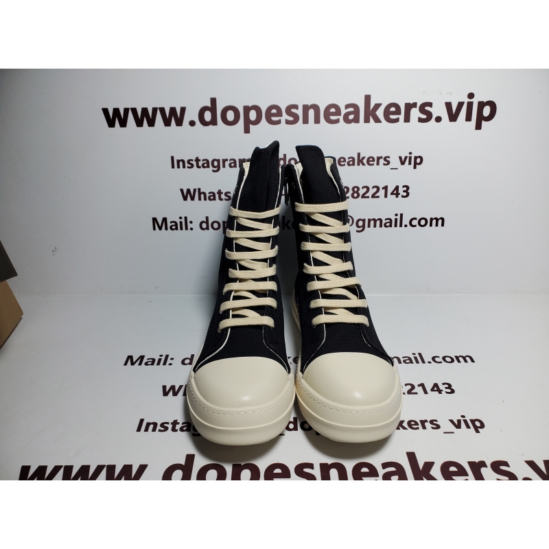 Rick Owens Leather High Top Black Cream RU01B1890