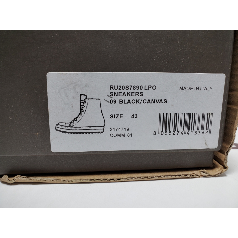 Rick Owens Leather High Top Black Cream RU01B1890