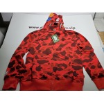 BAPE Color Camo Shark Zip Hoodie Red 4580793322511