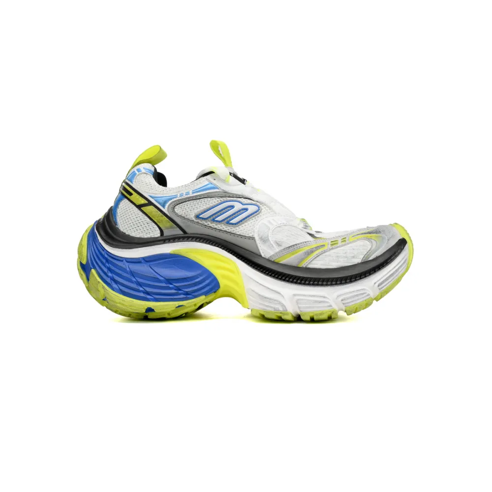 Ba*len*cia*ga 10 xl white gray black white blue fluorescent green 784342 w2mv2 7019
