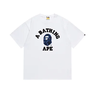 BAPE Sand Camo College T-shirt White-Navy/ Black-Navy 02
