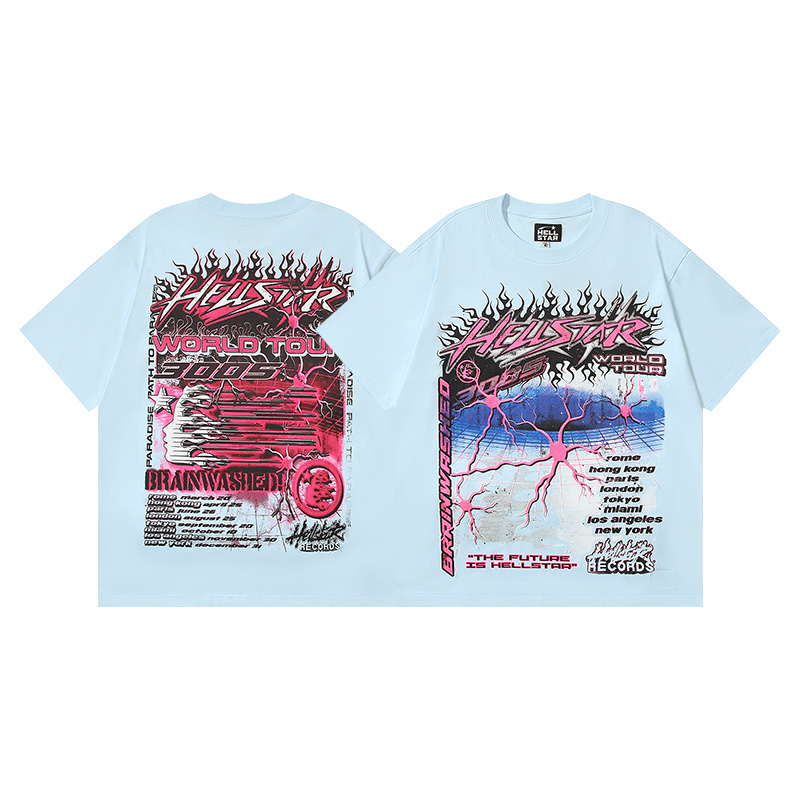 Hellstar Neuron Tour T-Shirt Light Blue