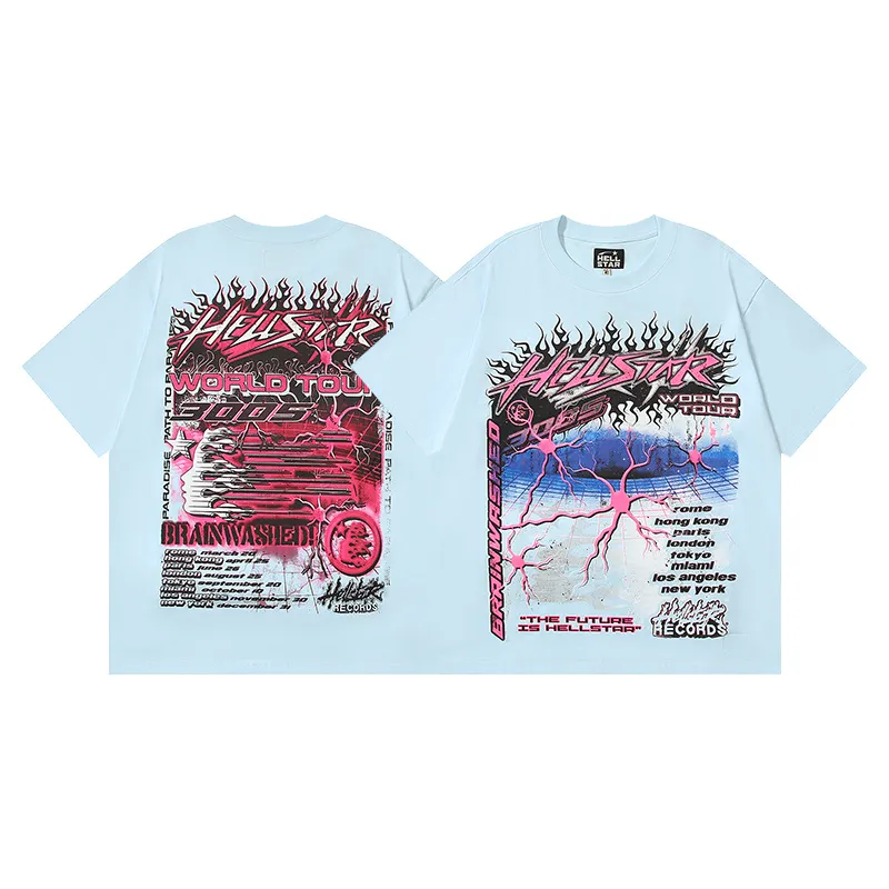 Hellstar Neuron Tour T-Shirt Light Blue