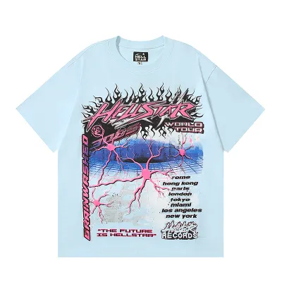 Hellstar Neuron Tour T-Shirt Light Blue 01