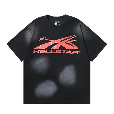 Hellstar Sport Logo Gel Black T-Shirt Red 01