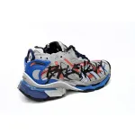 Balenciaga Runner White And Blue Printing 677402 W3RB6 1264