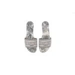 Dior Dway Slide Gray Toile de Jouy Embroidered Cotton KCQ209TJE_S21G