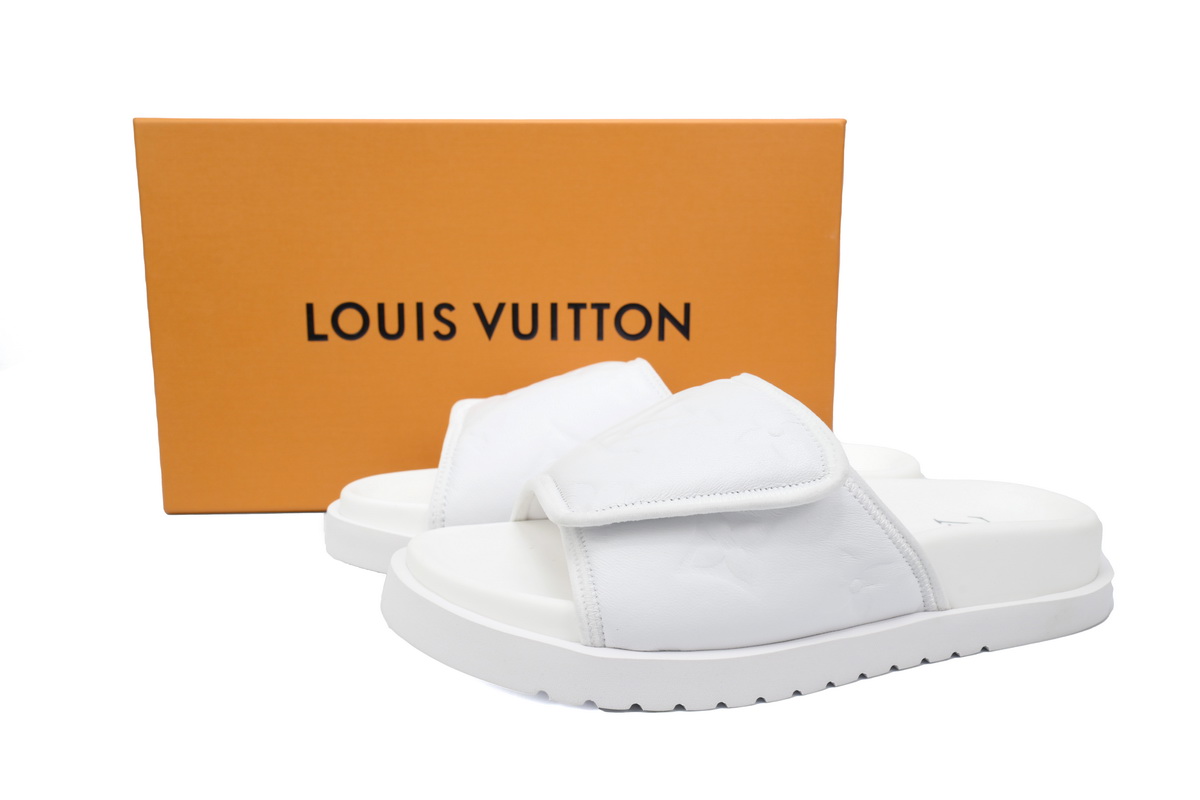Louis Vuitton Miami Mules White Embossing