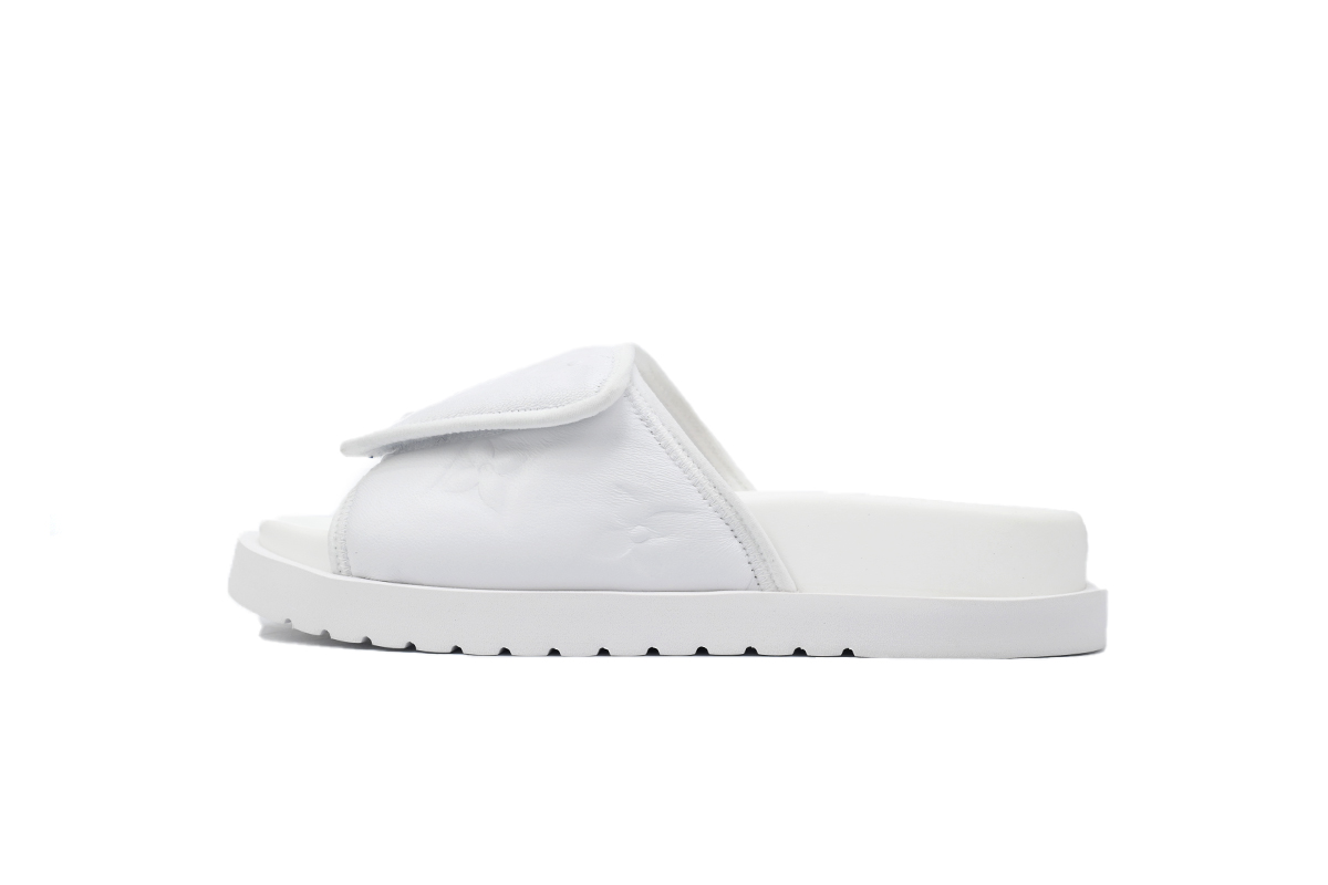 Louis Vuitton Miami Mules White Embossing
