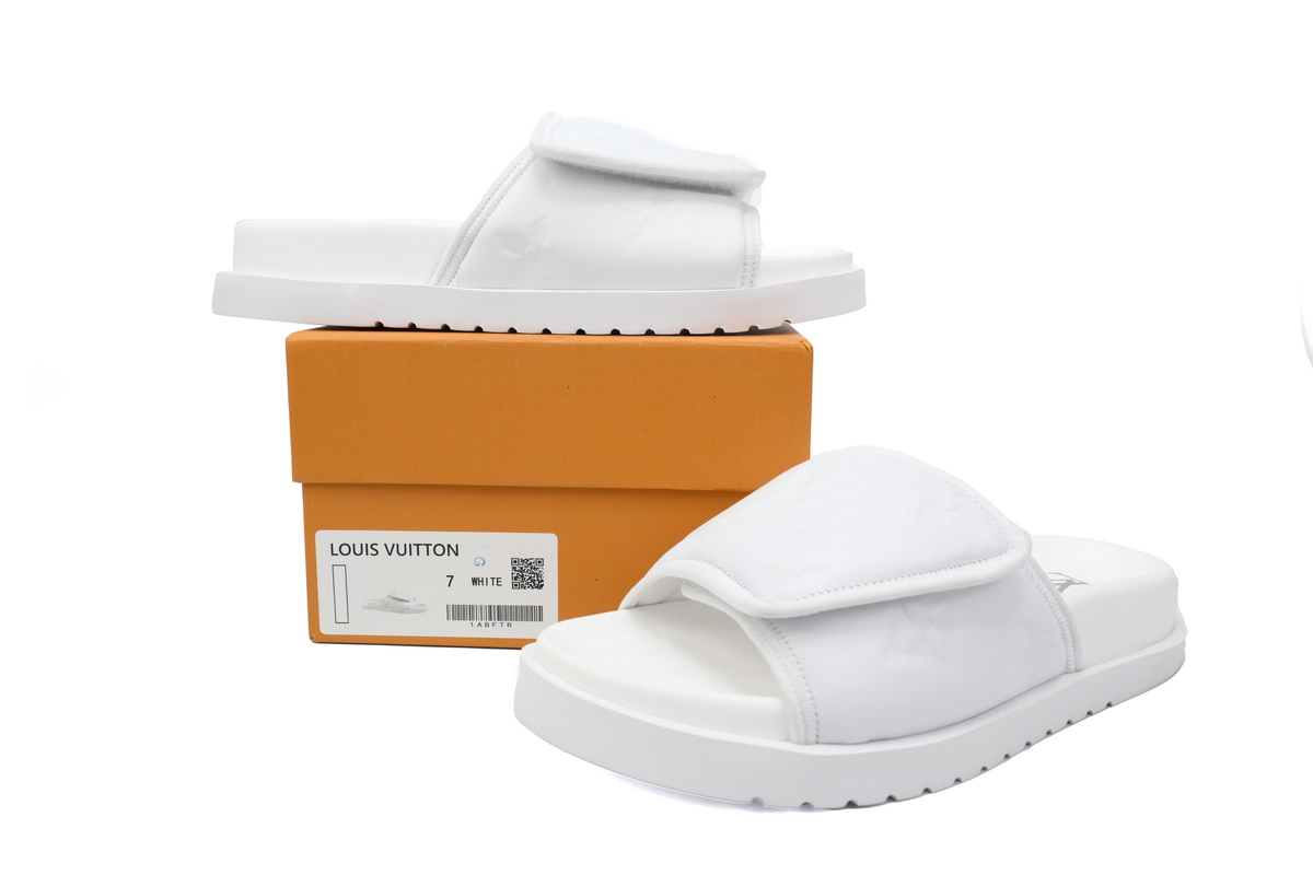 Louis Vuitton Miami Mules White Embossing