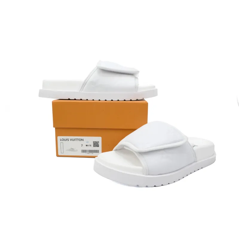 Louis Vuitton Miami Mules White Embossing