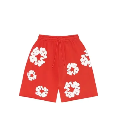 Denim Tears The Cotton Wreath Shorts Red 01