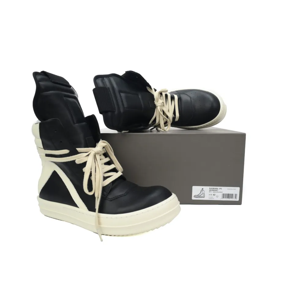 Rick Owens RO Geobasket Black and White RU02C7894LCGLPO-7511