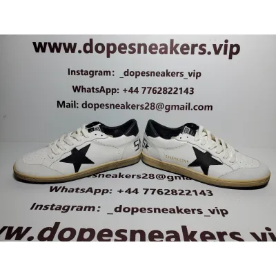 Golden Goose Superstar In White Nappa With Black Star