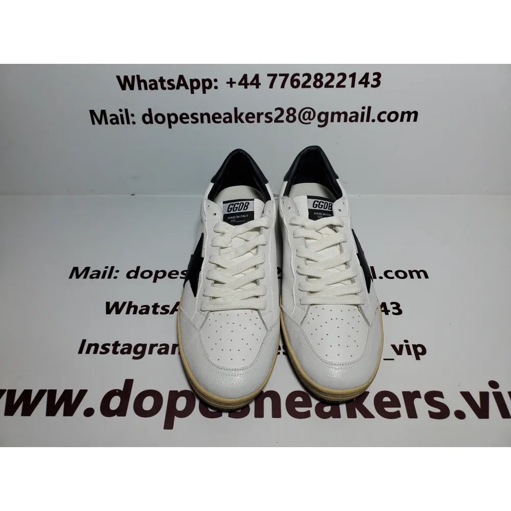 Golden Goose Superstar In White Nappa With Black Star