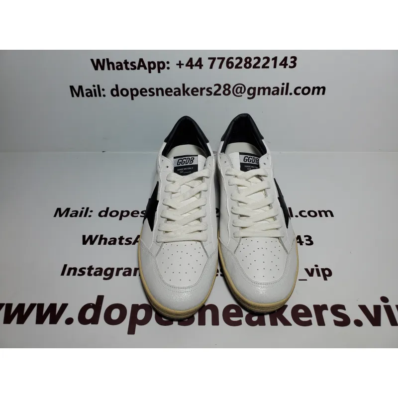 Golden Goose Superstar In White Nappa With Black Star