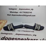 CHRISTIAN DIOR DWAY NAVY BLUE FABRIC SLIDES