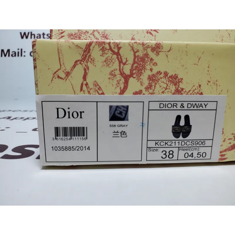 CHRISTIAN DIOR DWAY NAVY BLUE FABRIC SLIDES