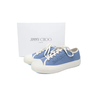  Jimmy Choo Palma Maxi Blue Canvas Platform Trainers PALMAMAXIFCYE043621 02