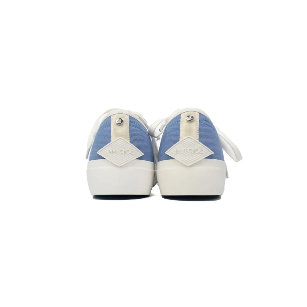 Jimmy Choo Palma Maxi Blue Canvas Platform Trainers PALMAMAXIFCYE043621