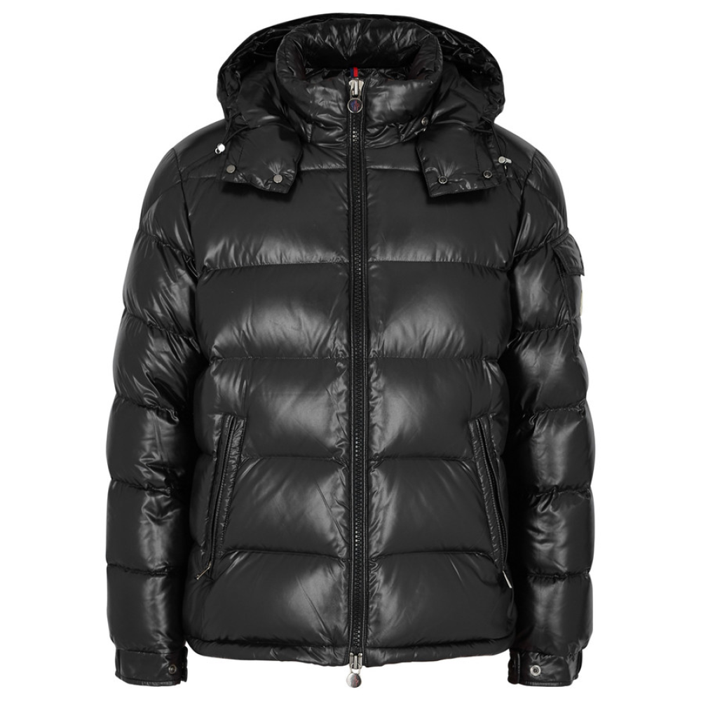 Moncler Maya black hoodedquilted shell jacket