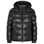  Moncler Maya black hoodedquilted shell jacket