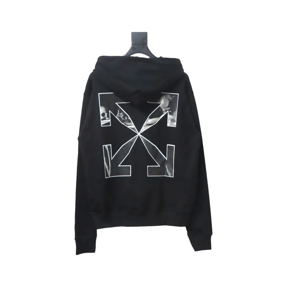 Off-white Caravaggio black and white religious hoodie