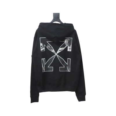 Off-white Caravaggio black and white religious hoodie 02