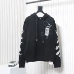 Off-white Ink-splashed arrow twill oil painting graffiti hoodie