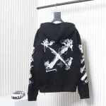 Off-white Ink-splashed arrow twill oil painting graffiti hoodie