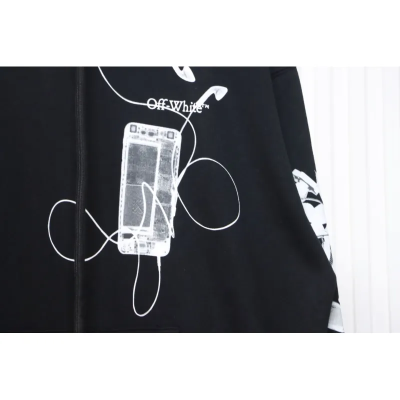 Off-white Ink-splashed arrow twill oil painting graffiti hoodie