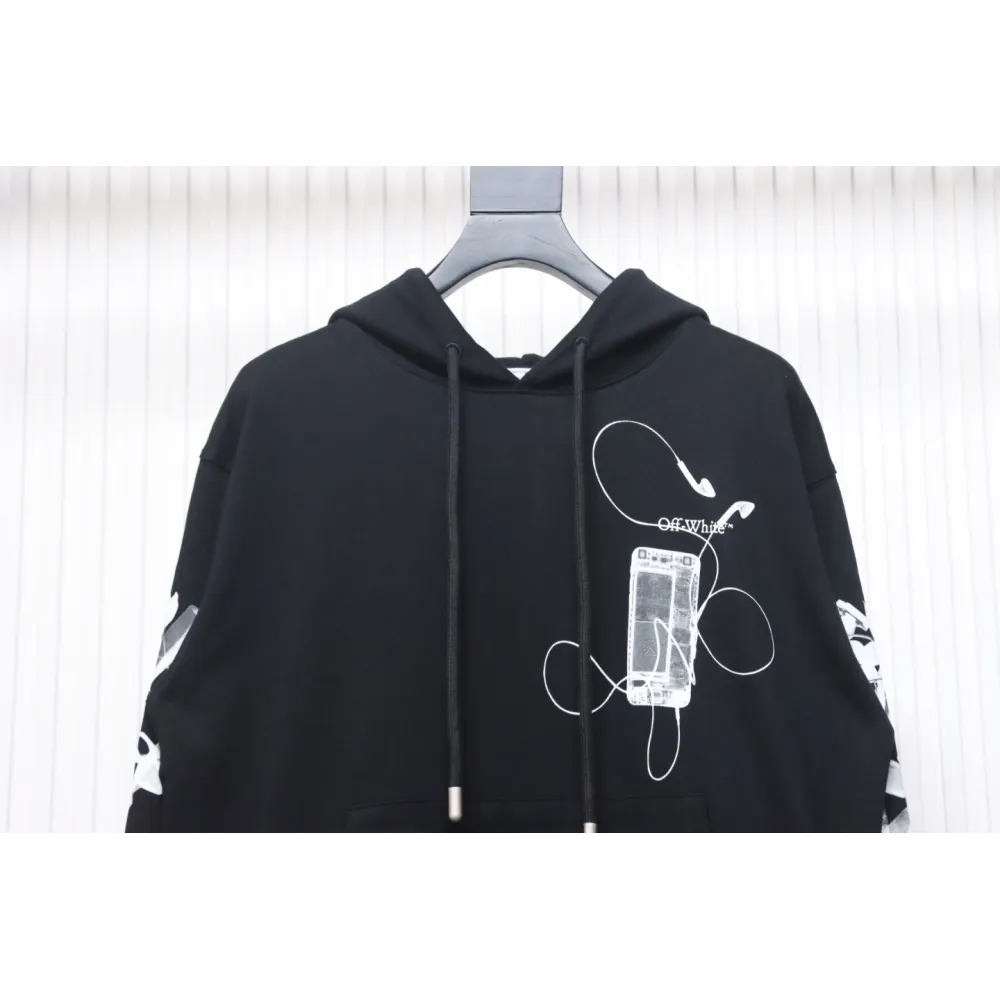 Off-white Ink-splashed arrow twill oil painting graffiti hoodie