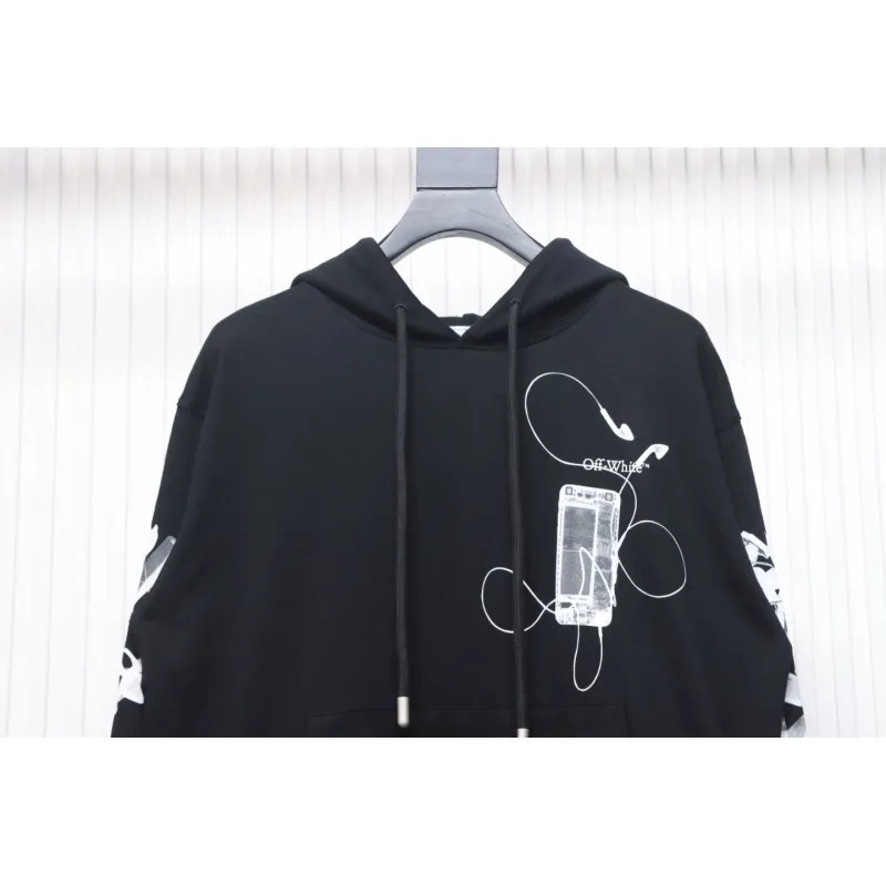 Off-white Ink-splashed arrow twill oil painting graffiti hoodie