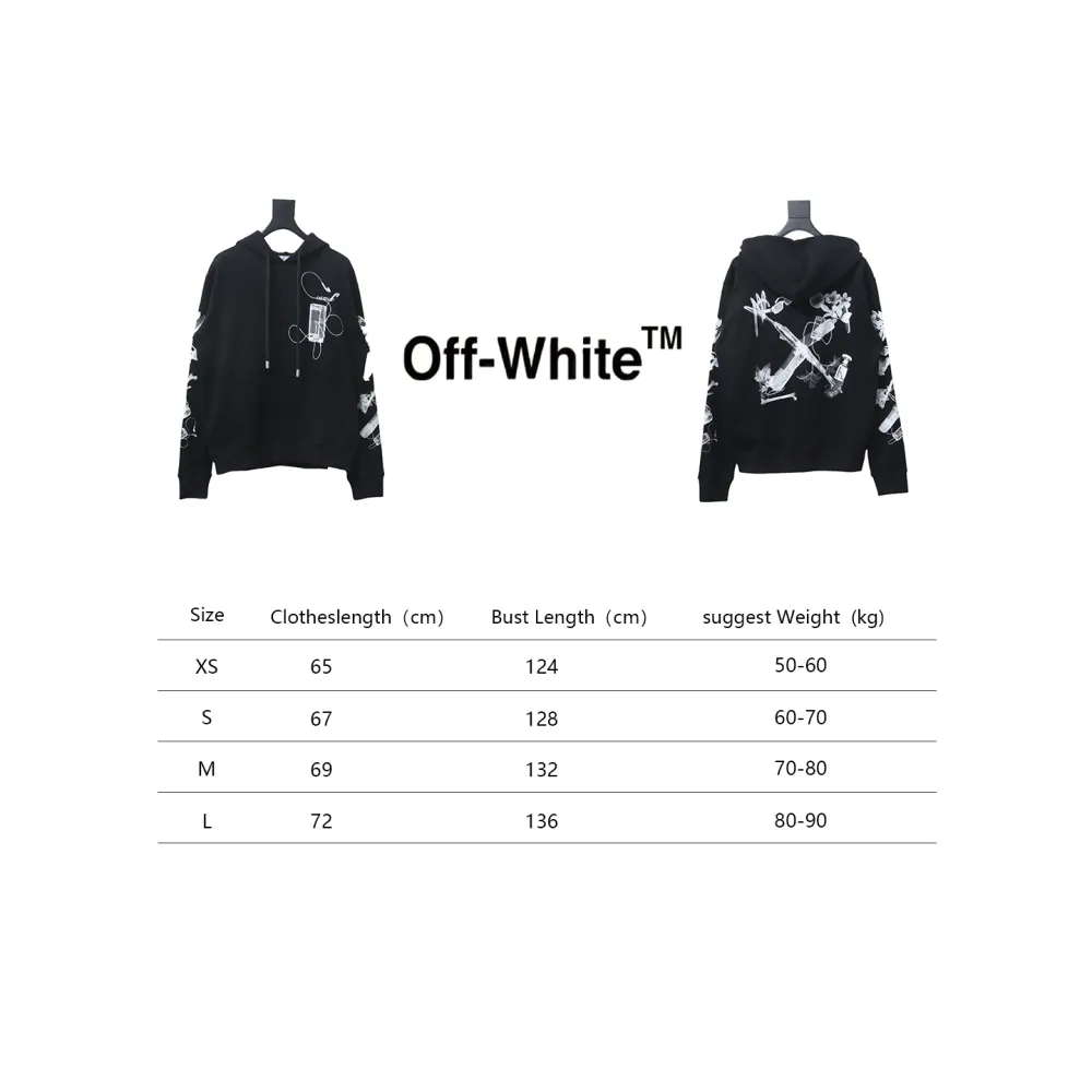 Off-white Ink-splashed arrow twill oil painting graffiti hoodie