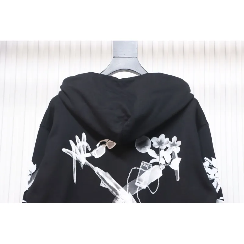 Off-white Ink-splashed arrow twill oil painting graffiti hoodie