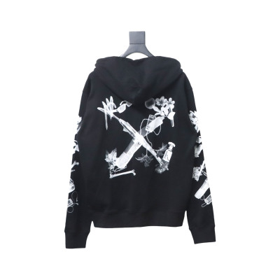 Off-white Ink-splashed arrow twill oil painting graffiti hoodie 02